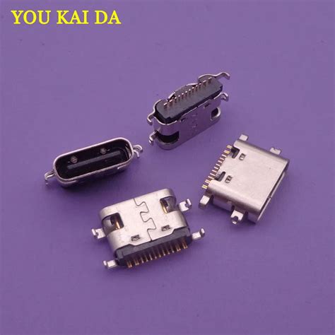 1pcs USB 3 1 Type C Connector 16 Pin Female SMT Tab Jack Version Socket