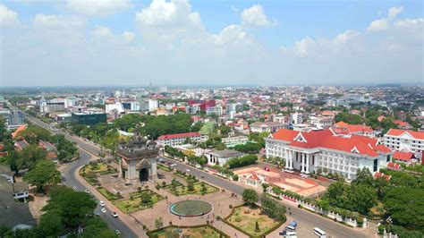 Vientiane, The Capital Of Laos Aerial 41026995 Stock Video at Vecteezy