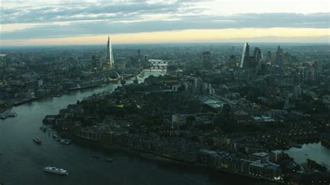 aerial distant sunset view river thames Stock Footage Video (100% Royalty-free) 28093870 ...