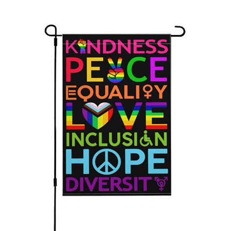 Small Gay Pride Garden Flags For Outside X Double Sided Kindness Peace Equality Love