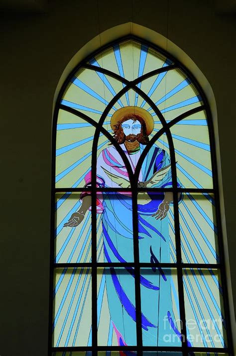 Stained Glass Window With Jesus Art Catholic Christian Church Batumi Georgia Photograph By Imran