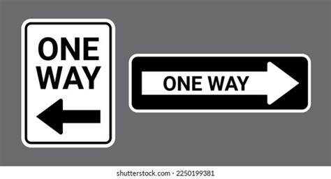 One Way Road Sign Traffic Direction Stock Vector (Royalty Free ...