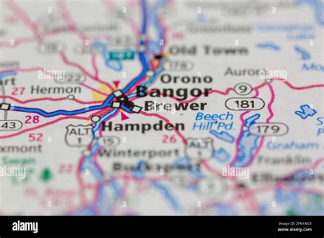 Brewer maine map hi-res stock photography and images - Alamy