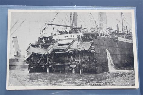 White Star Line Ss Suevic At Southampton After Splitwreck Original