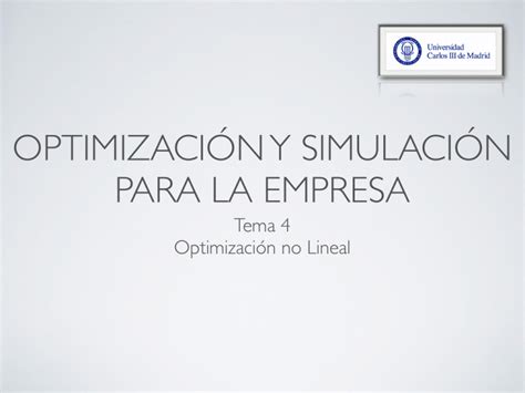 Optimización de Modelos No Lineales