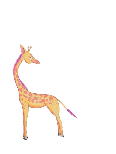 Colourful Giraffe Illustration Digital Printable Artwork Etsy