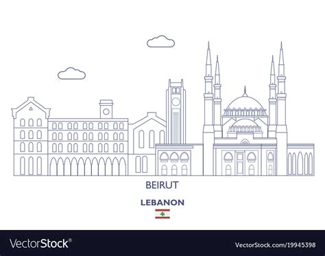 Beirut city skyline lebanon Royalty Free Vector Image