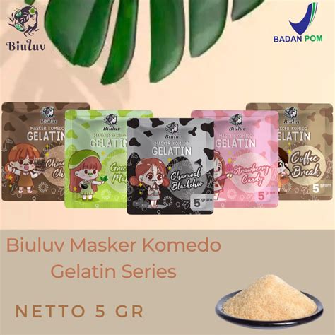 Jual BPOM Masker Komedo Gelatin 5 Gram Biuluv Masker Gelatin By Biu