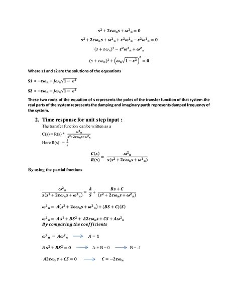 Time Response Of Second Order System Using Matlab Pdf