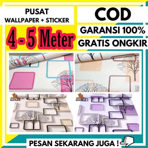 Jual Wallpaper Stiker Dinding Motif Kotak 3D Wallpaper Dinding Segitiga