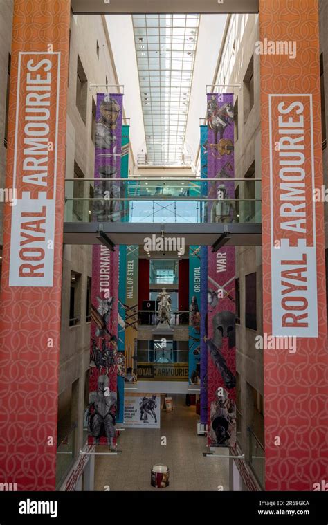 Central exhibition hall at Royal Armouries Museum, Leeds Stock Photo - Alamy