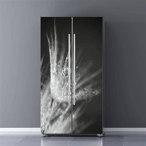 Self Adhesive Vinyl Refrigerator Wrap Set Dandelion Door