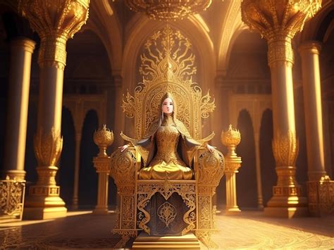 Premium Ai Image Golden Filigree Throne Room In A Medieval Castle