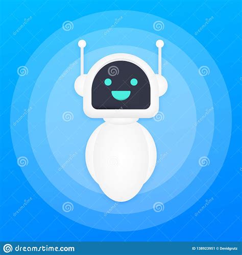 El Robot Sonriente Lindo De La Charla Dice Hola Ejemplo Plano