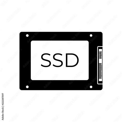 Ssd Icon Silhouette Logo On White Background Stock Vector Adobe Stock