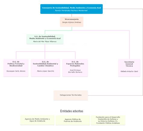 Organigrama de la Consejería de Sostenibilidad Medio Ambiente y