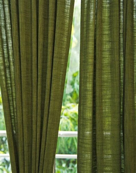 Buy Moss Green Curtain Linen Curtain 2 Panel Green Linen Curtain Window