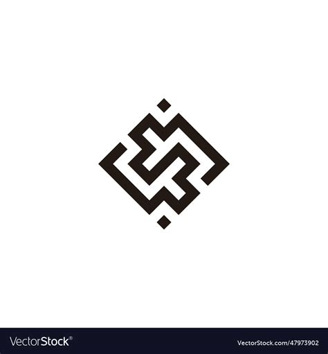 Letter S Square Geometric Symbol Simple Logo Vector Image