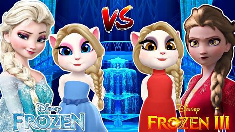 My Talking Angela 2 Angela Vs Fire Elsa Vs Frosty Elsa Spring