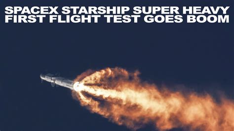 The SpaceX Starship Super Heavy first flight test moments after launch.