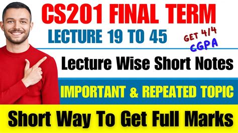 Cs201 Final Term Preparation 2024 Cs201 Final Term MCQS 2024