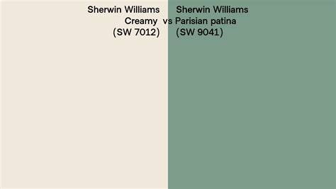 Sherwin Williams Creamy Vs Parisian Patina Side By Side Comparison