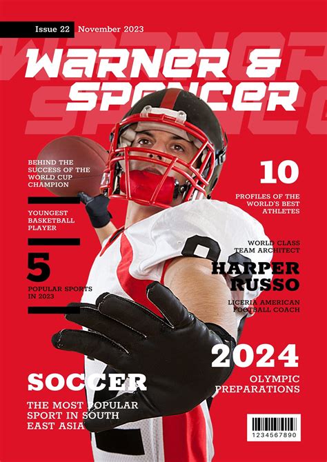 Free, Custom Printable Sports Magazine Cover Templates, 47% OFF