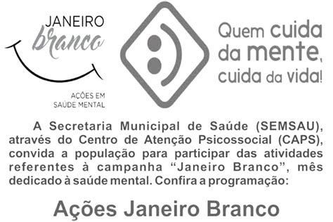 Caps Realiza Ações Alusivas à Campanha Janeiro Branco De