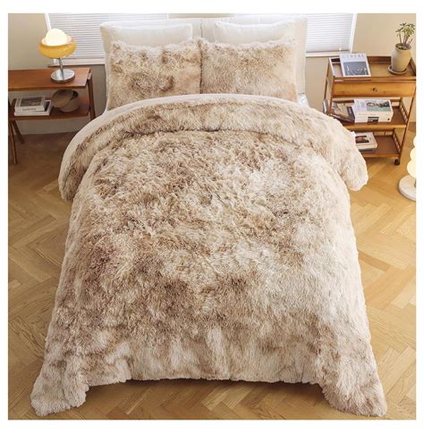 Shaggy Furry Comforter Set Bed Bedding Set Fluffy Faux Fur Plush Shaggy Comforter Bedding Set 2