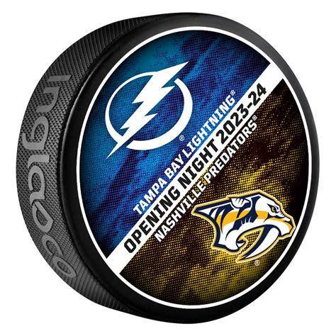 Tampa Bay Lightning Vs Nashville Predators 2023 24 Opening Night Puck