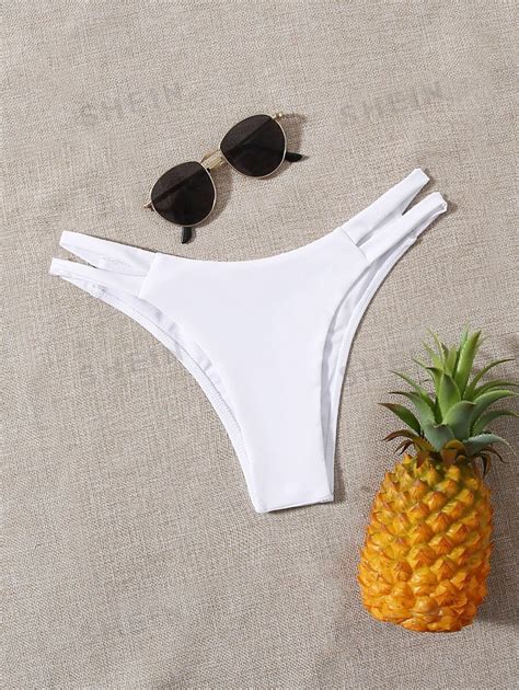 SHEIN Swim Boho Vlak Bikini Bottom Uitgeknipt SHEIN Nederland