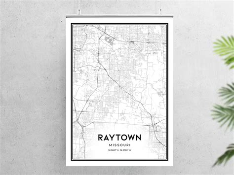 Raytown Map Print Raytown Map Poster Wall Art Mo City Map Etsy