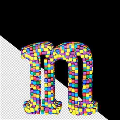 Lettres Color Es De Petits Cubes Lettre N Psd Premium