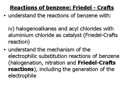 Reactions Of Benzene Friedel Crafts Reactions Reactions Of