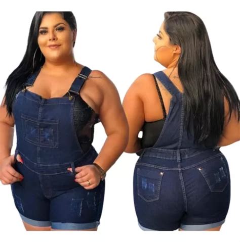 Macaquinho Shorts Jardineira Lançamento Feminino Plus Size