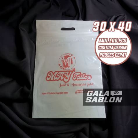 Jual Custom Sablon Plastik Klippond Zipper Klip Plong Plastik Sablon Uk