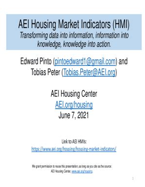 Fillable Online AEI Housing Market Indicators HMI Fax Email Print