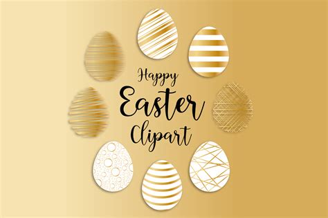 Gold Easter Egg Clipart, Easter Graphic by Igraphic Studio · Creative Fabrica