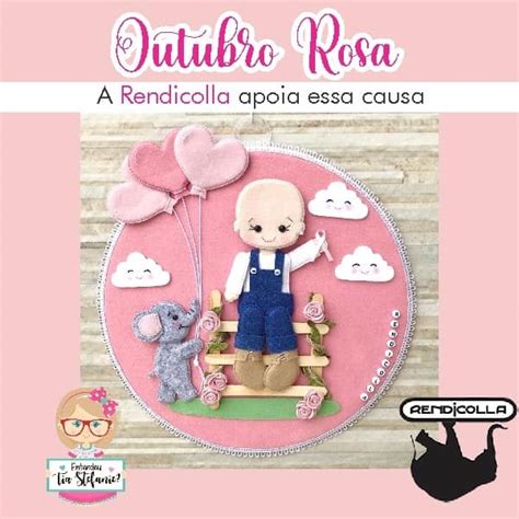 Boneca Outubro Rosa Em Feltro DIY Molde Pronto Para Imprimir