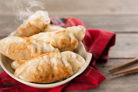 Fried Dumplings Chinese Style Stock Photo Image Of Dinner Panfried