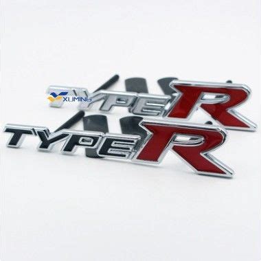 Type R Logo Metal Car Front Sticker Grille Emblem Badge For Honda Civic