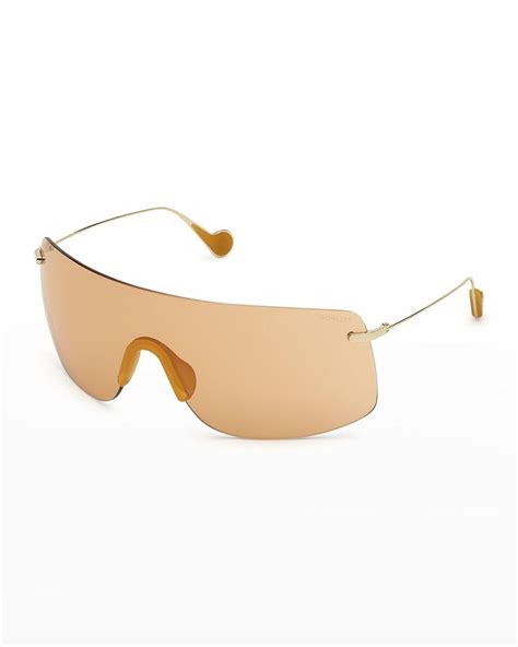 Moncler Electra Rimless Metal Shield Sunglasses In Natural Lyst