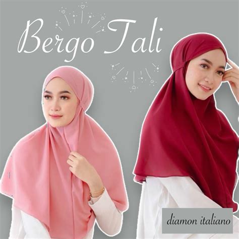 Jual PROMO BERGO MARYAM NON PET TALI KHIMAR INSTAN DIAMOND HIJAB