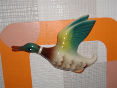 Vintage Keele Street Pottery Flying Ducks Wall Plaques Mallards Set Of 3