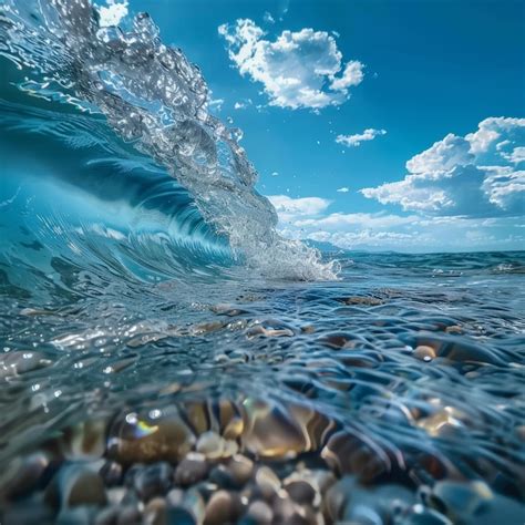 Premium Photo Beautiful Seascape With Wave And Stones Nature Composition