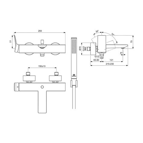 Baterie Cada Dus Ideal Standard Atelier Conca Crom Lucios Cu Set De