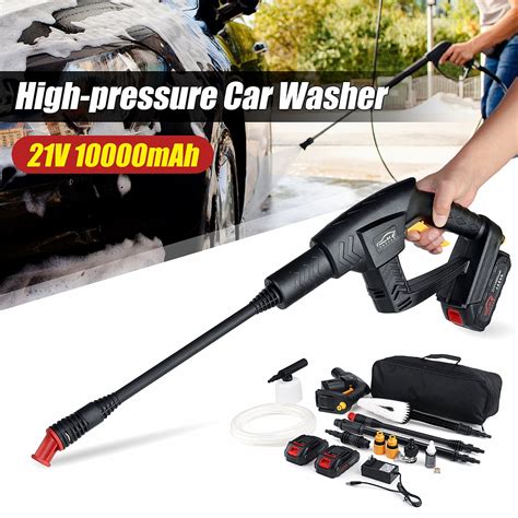 21v 10000mah Cordless Portable High Pressure Car Washer Household High Pressure Cleaner Spray