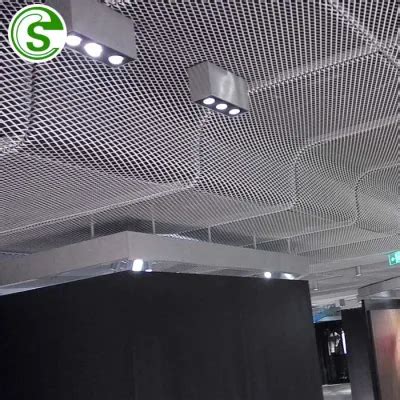 Anodized Decorative Diamond Shape Aluminum Expanded Wire Mesh Ceiling