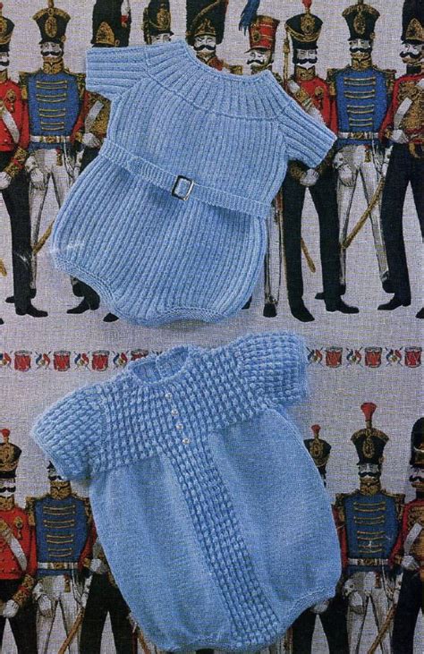 Vintage Baby Knitting Pattern Ribbed Patterned Rompers Etsy