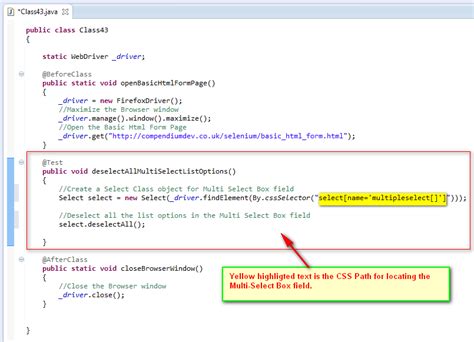 Selenium By Arun Using Deselectall Command To Deselect Any